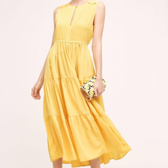 Yellow Tiered Dress - Picture 1 of 2